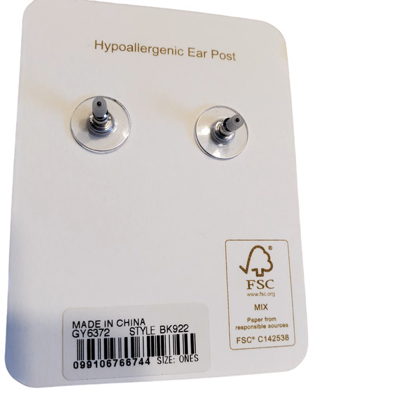 J CREW PAISLEY STUD EARRINGS SILVER COATED NICKLE FREE HYPOALLERGENIC - Picture 5 of 5